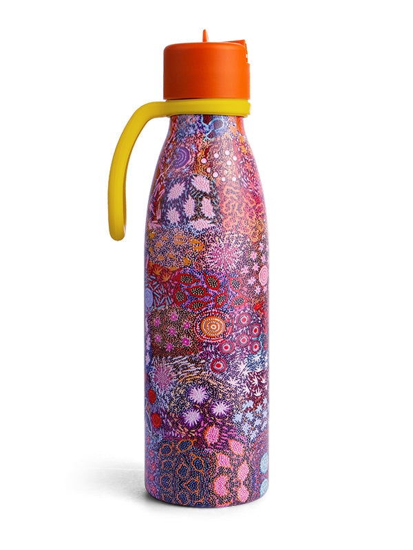 Grandmother's Country Aboriginal art insulated water bottle by Michelle Possum, Koh Living