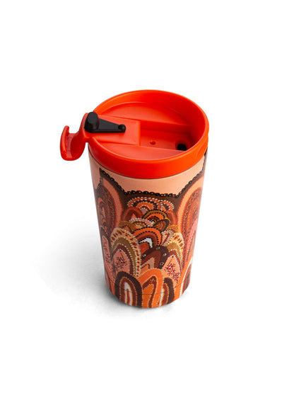 Home Aboriginal art stainless steel travel mug by Jacinta-Rai Ridgeway-Maahs, Koh Living (view 4)