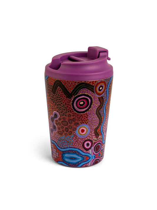 Our Country Aboriginal art stainless steel travel mug by Justina Willis, Koh Living
