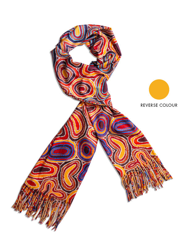Dry Waterholes Aboriginal art scarf by Sheryl Hicks, Koh Living (view 7)