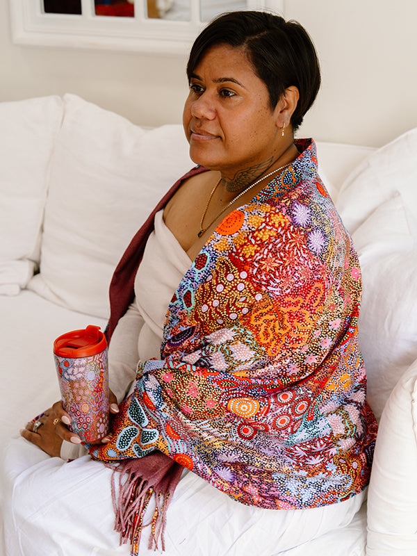 Grandmother’s Country Aboriginal art scarf by Michelle Possum, Koh Living (view 2)
