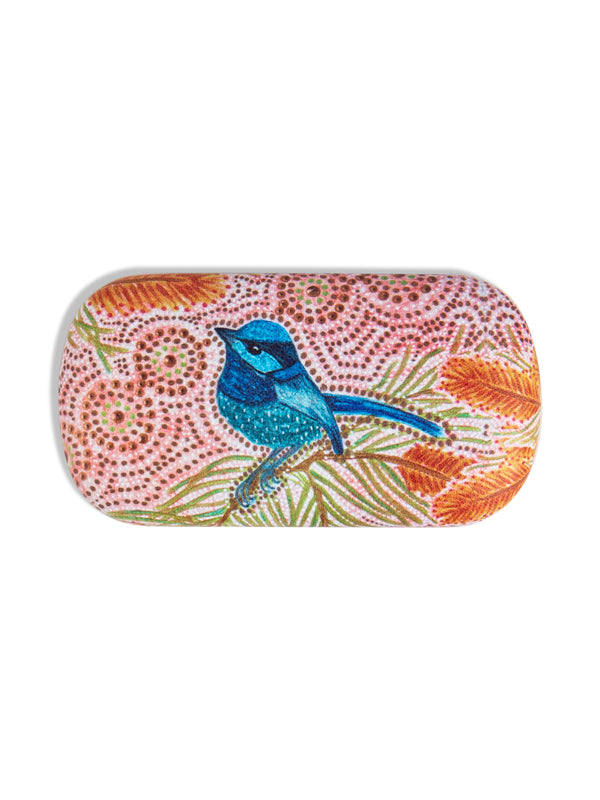 Blue Wren Aboriginal art hard-shell travel case by Domica Hill, Koh Living