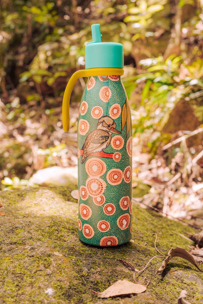 Kookaburra Aboriginal art insulated water bottle by Domica Hill, Koh Living (view 2)