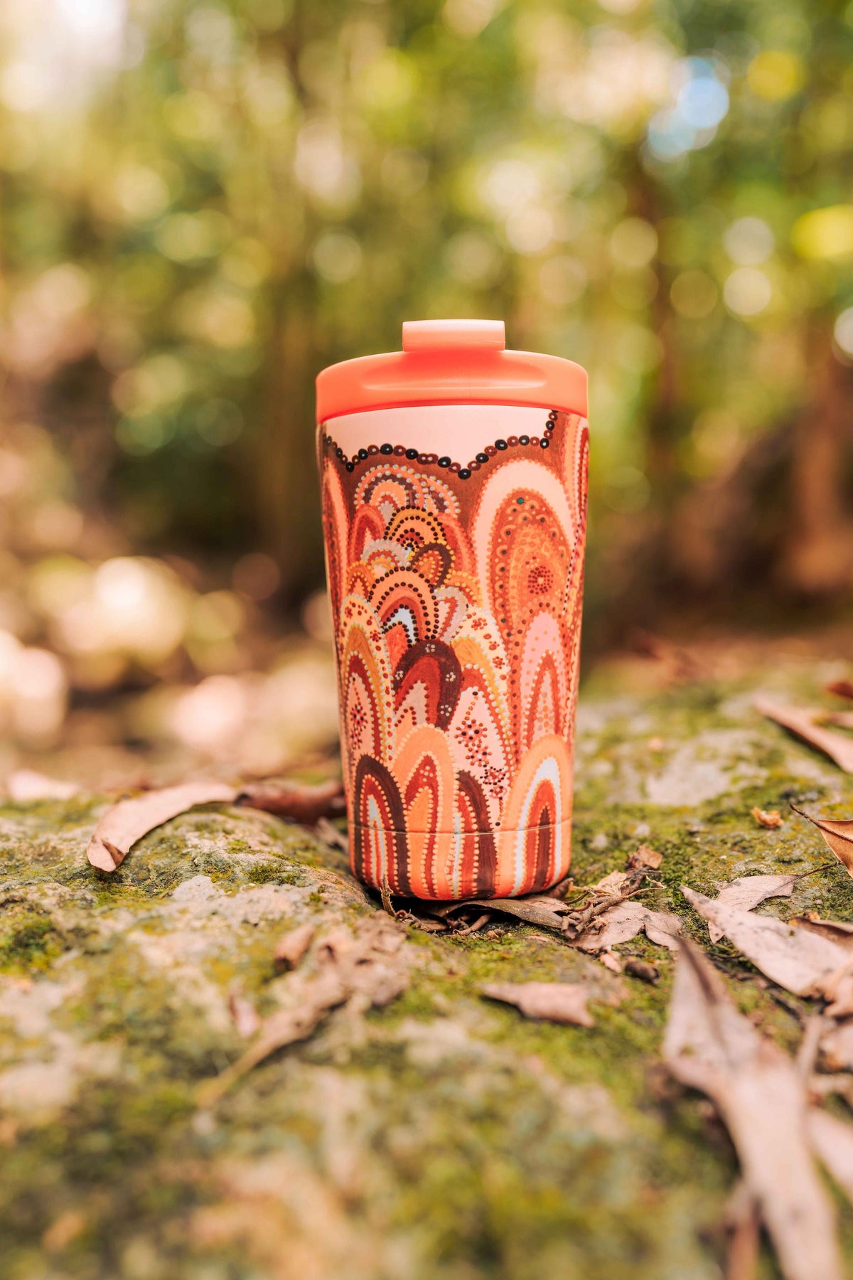 Home Aboriginal art stainless steel travel mug by Jacinta-Rai Ridgeway-Maahs, Koh Living (view 2)