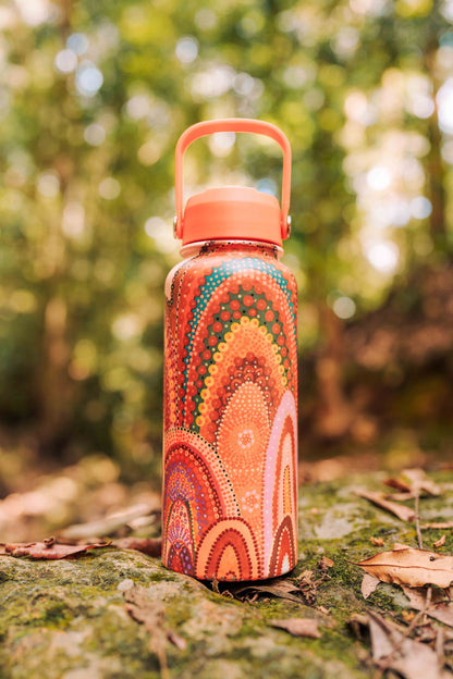 Home Aboriginal art insulated water bottle by Jacinta-Rai Ridgeway-Maahs, Koh Living (view 2)