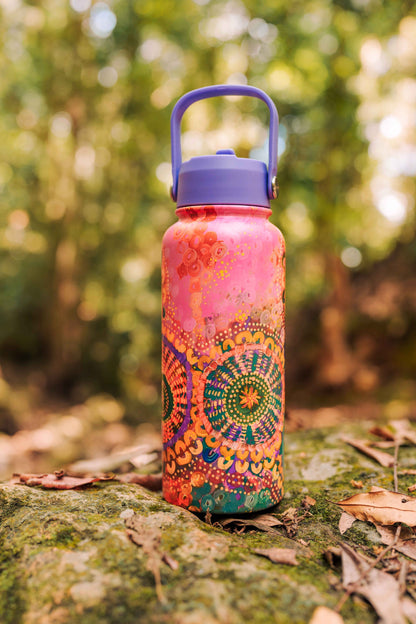 Each of Us Aboriginal art insulated water bottle by Jacinta-Rai Ridgeway-Maahs, Koh Living (view 2)