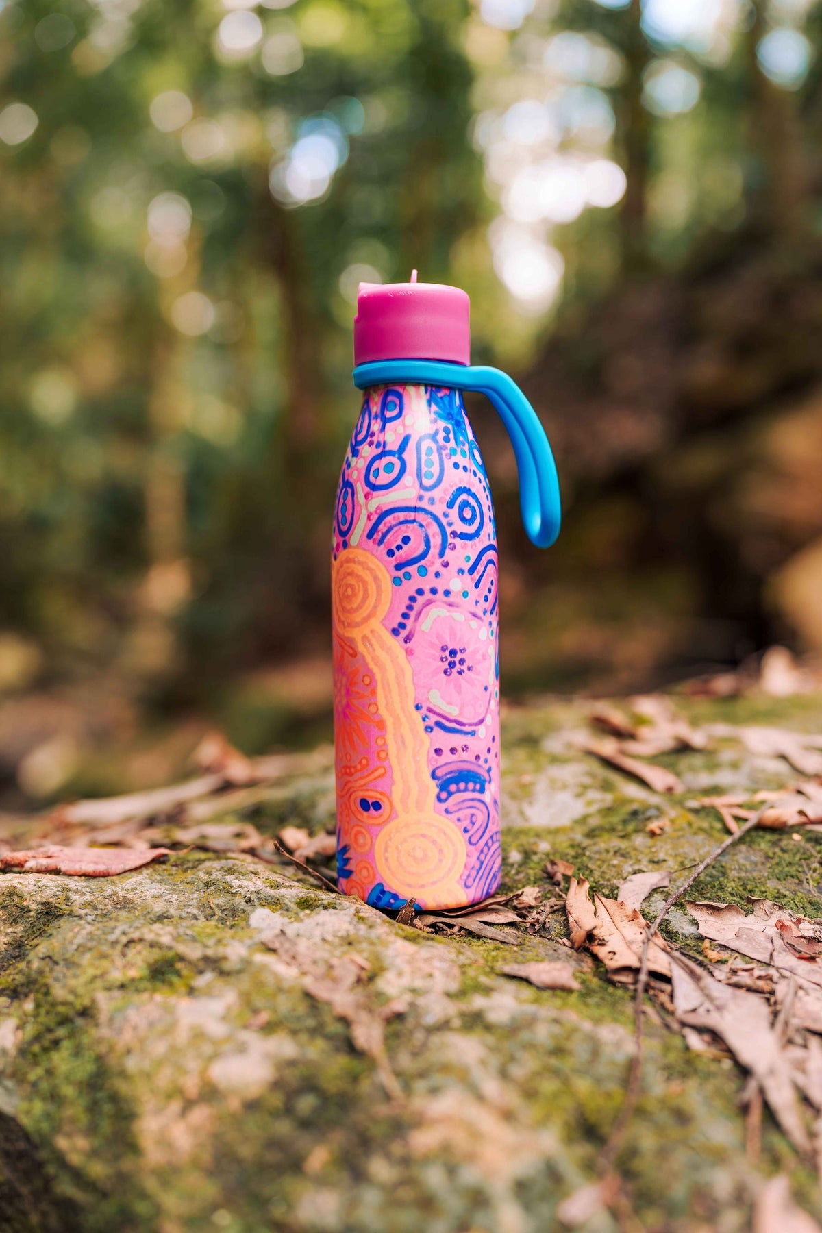 Women's Love Story Aboriginal art insulated water bottle by Khatija Possum, Koh Living (view 2)