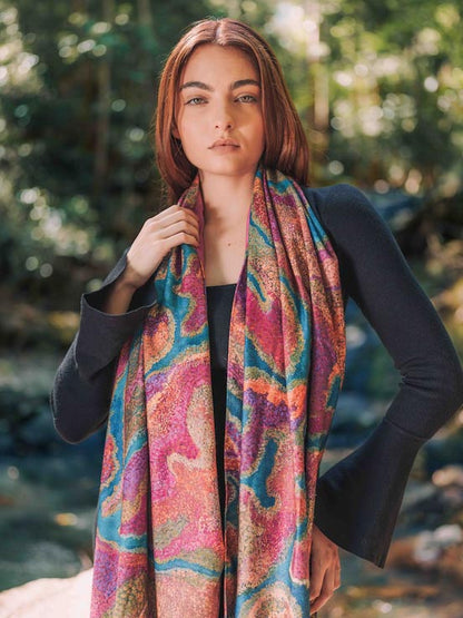 Pilbara Creeks Aboriginal art scarf by Allery Sandy, Koh Living