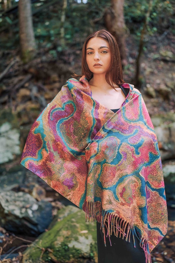 Pilbara Creeks Aboriginal art scarf by Allery Sandy, Koh Living (view 3)