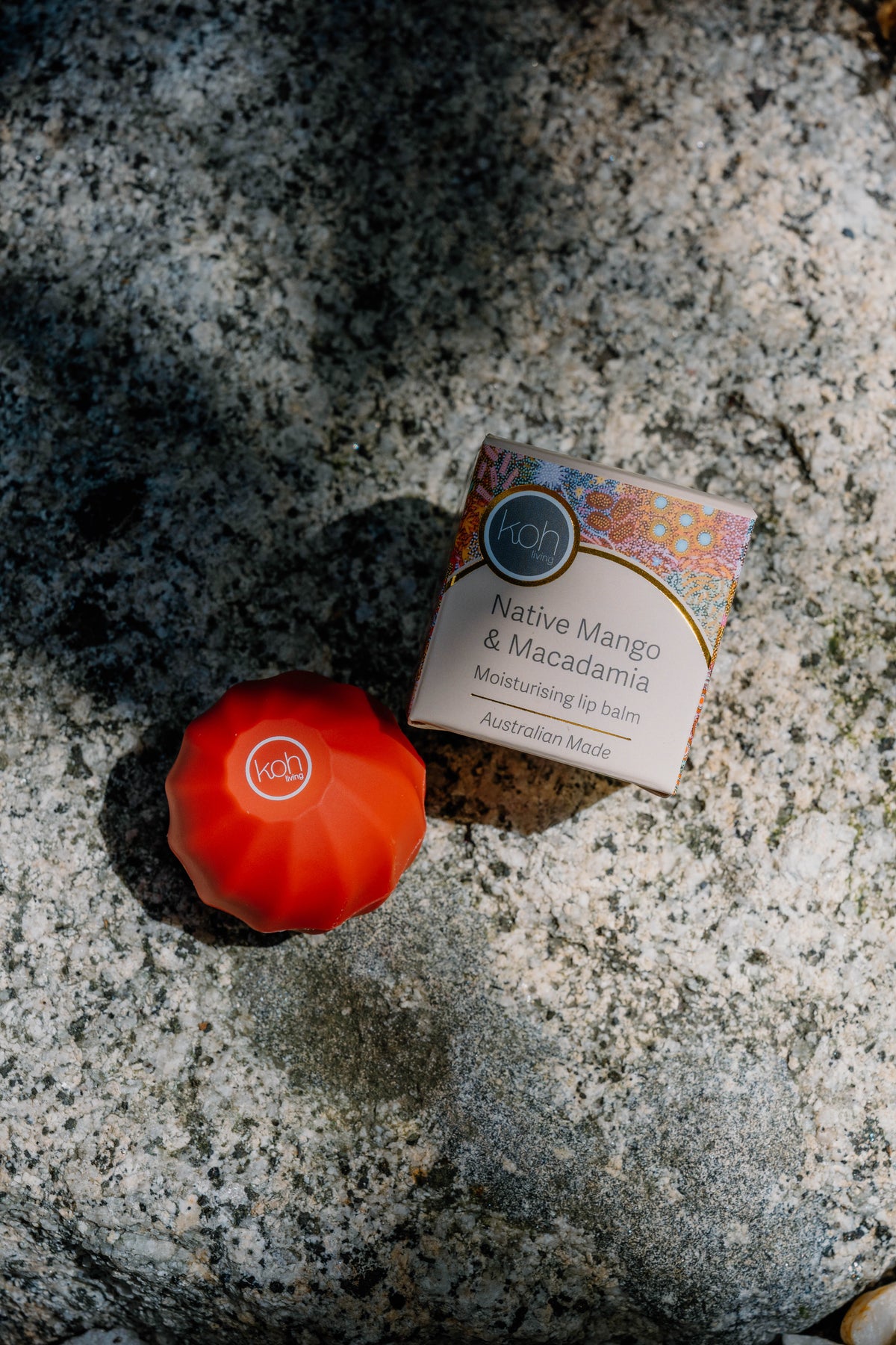 Native Mango & Macadamia lip balm with Grandmother's Country artwork by Michelle Possum, Koh Living (view 5)