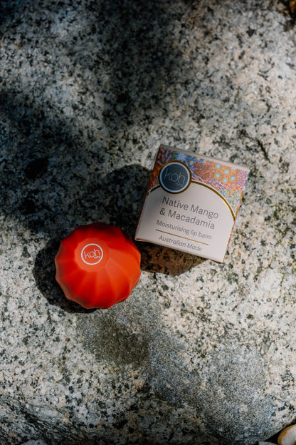 Native Mango & Macadamia lip balm with Grandmother's Country artwork by Michelle Possum, Koh Living (view 5)