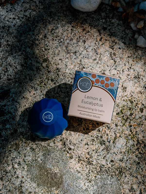 Lemon & Eucalyptus lip balm with Seven Sisters artwork by Khatija Possum, Koh Living (view 4)