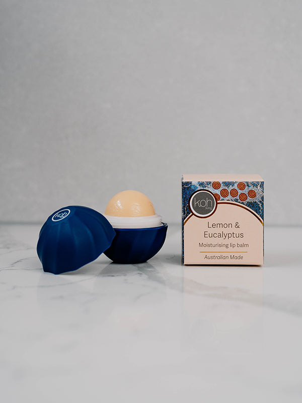Lemon & Eucalyptus lip balm with Seven Sisters artwork by Khatija Possum, Koh Living (view 5)