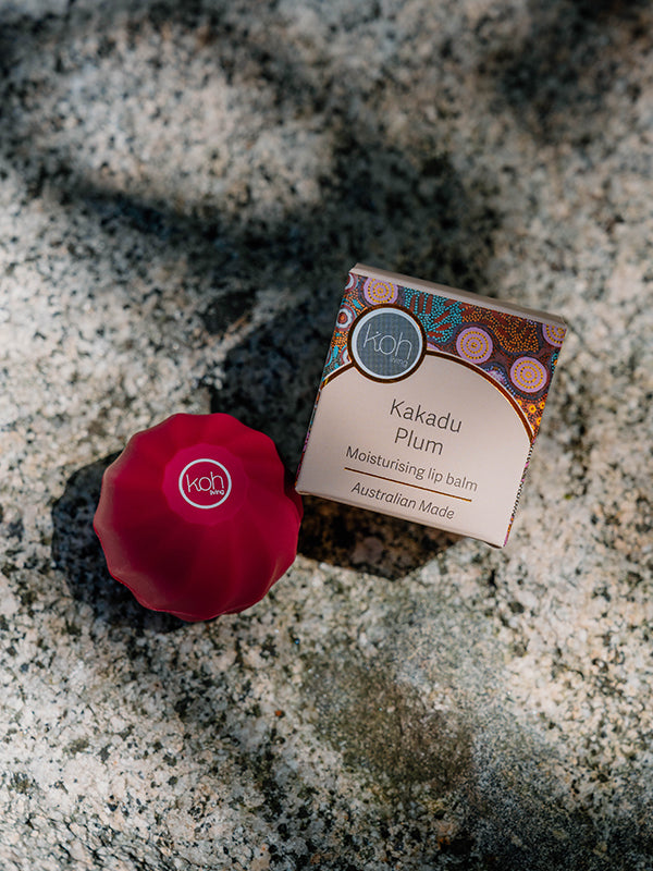 Kakadu Plum lip balm with Women's Dreaming artwork by Khatija Possum, Koh Living (view 3)