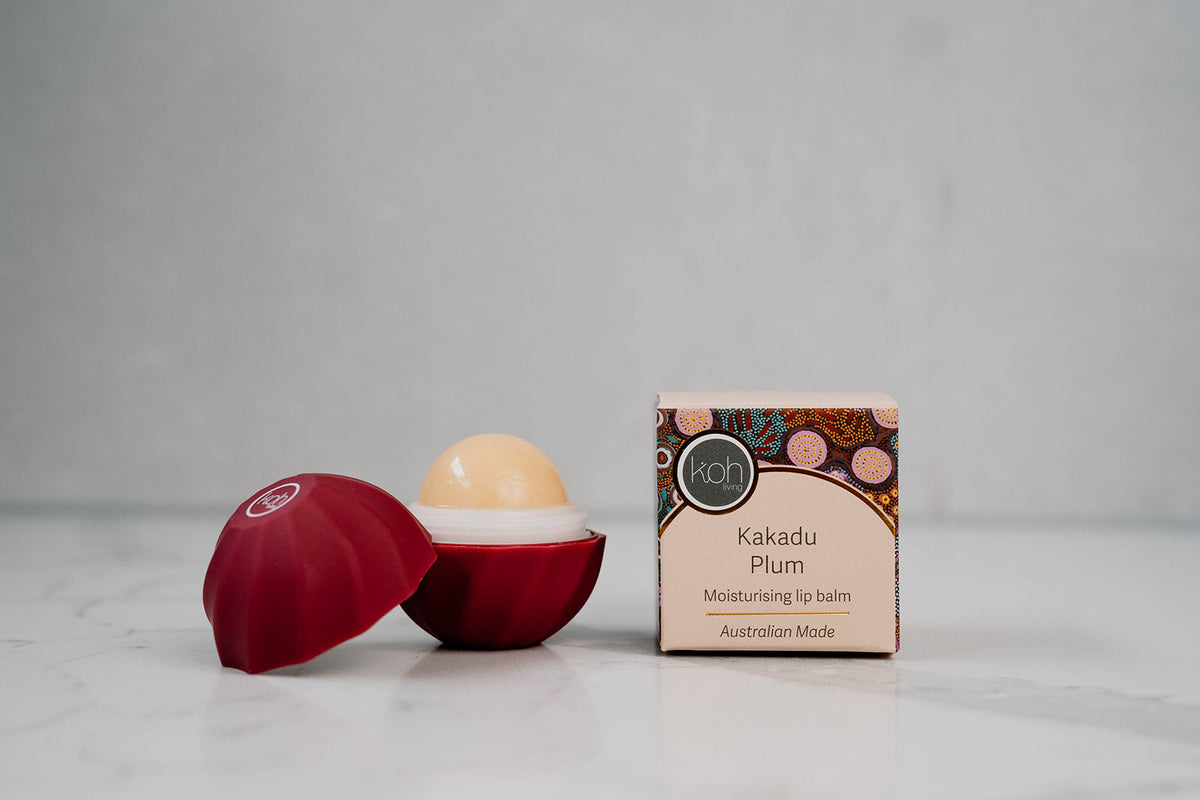 Kakadu Plum lip balm with Women's Dreaming artwork by Khatija Possum, Koh Living (view 5)