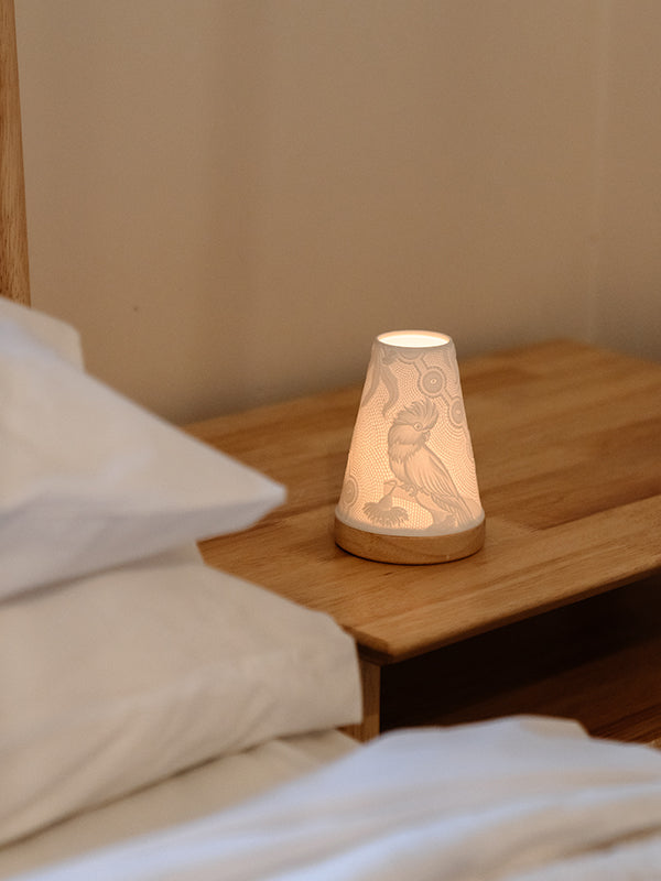 Spirit Being Minikin porcelain tealight lantern by Koh Living, artwork by Domica Hill (view 3)