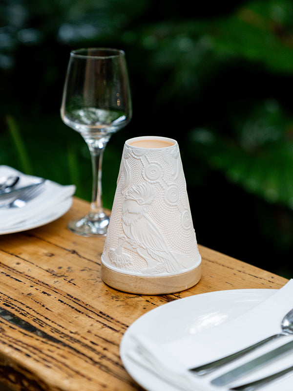 Spirit Being Minikin porcelain tealight lantern by Koh Living, artwork by Domica Hill (view 4)
