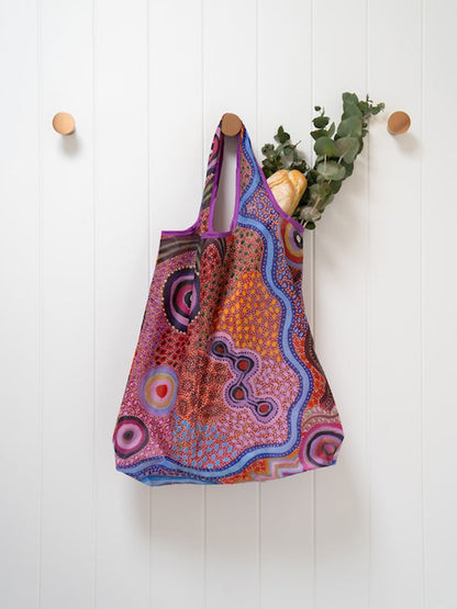 Our Country Aboriginal art recycled bottle shopping bag by Justina Willis, Koh Living (view 3)
