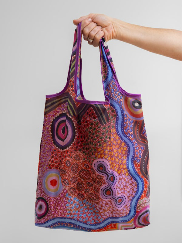 Our Country Aboriginal art recycled bottle shopping bag by Justina Willis, Koh Living (view 4)