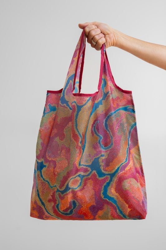 Pilbara Creeks Aboriginal art recycled bottle shopping bag by Allery Sandy, Koh Living (view 4)