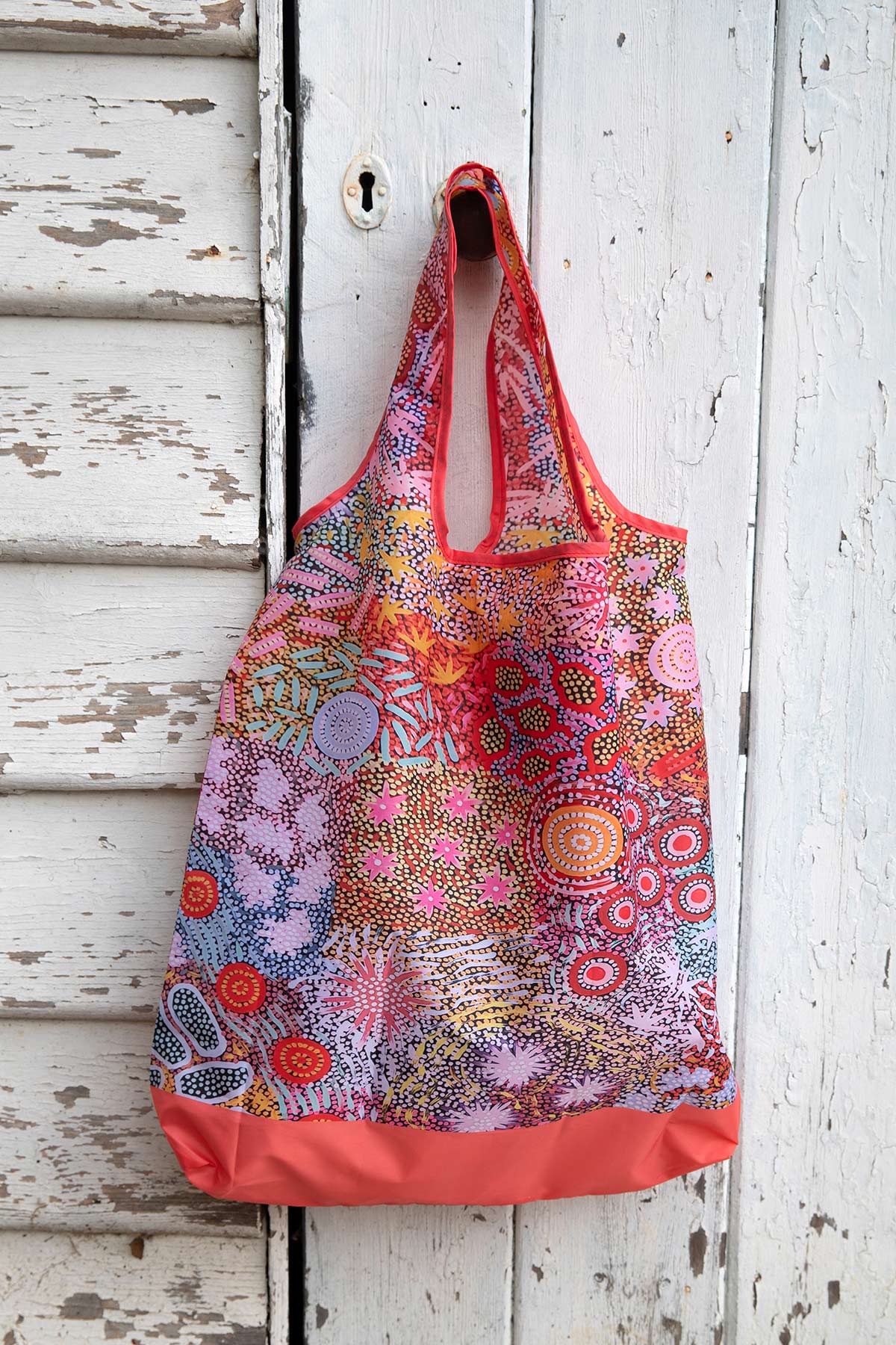 Grandmother's Country Aboriginal art recycled bottle shopping bag by Michelle Possum, Koh Living (view 3)