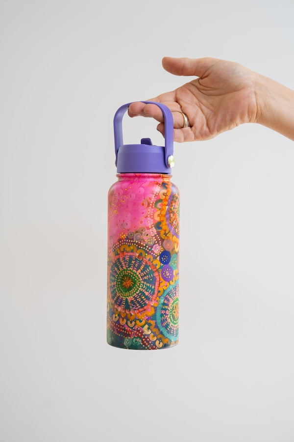 Each of Us Aboriginal art insulated water bottle by Jacinta-Rai Ridgeway-Maahs, Koh Living (view 3)