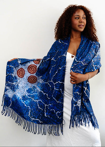 Seven Sisters Aboriginal art scarf by Khatija Possum, Koh Living (view 2)