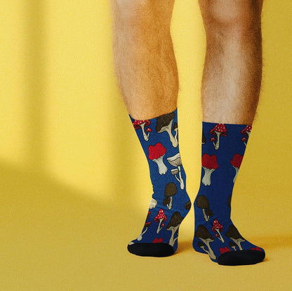 Blue Mushroom Socks