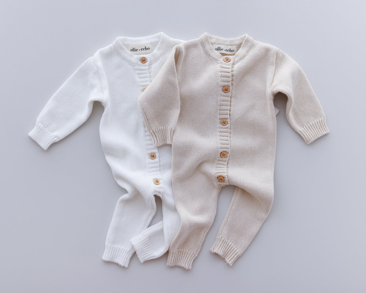 Ollie and Echo | Knitted White Romper