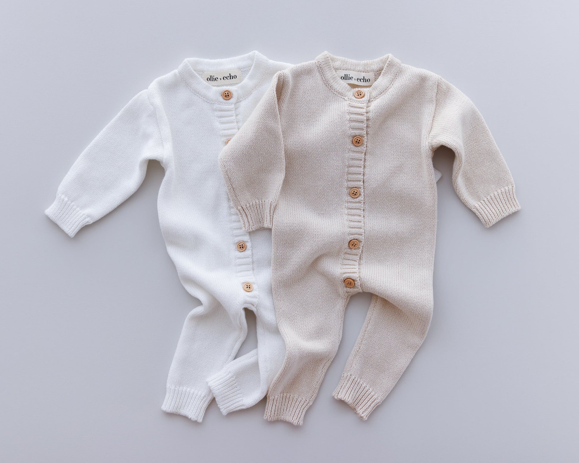 Ollie and Echo | Knitted White Romper
