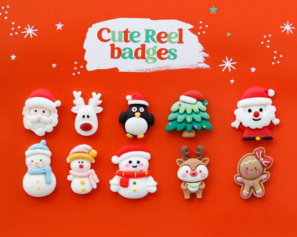 Christmas charm options including Santa, reindeer, penguin, snowman and Christmas tree