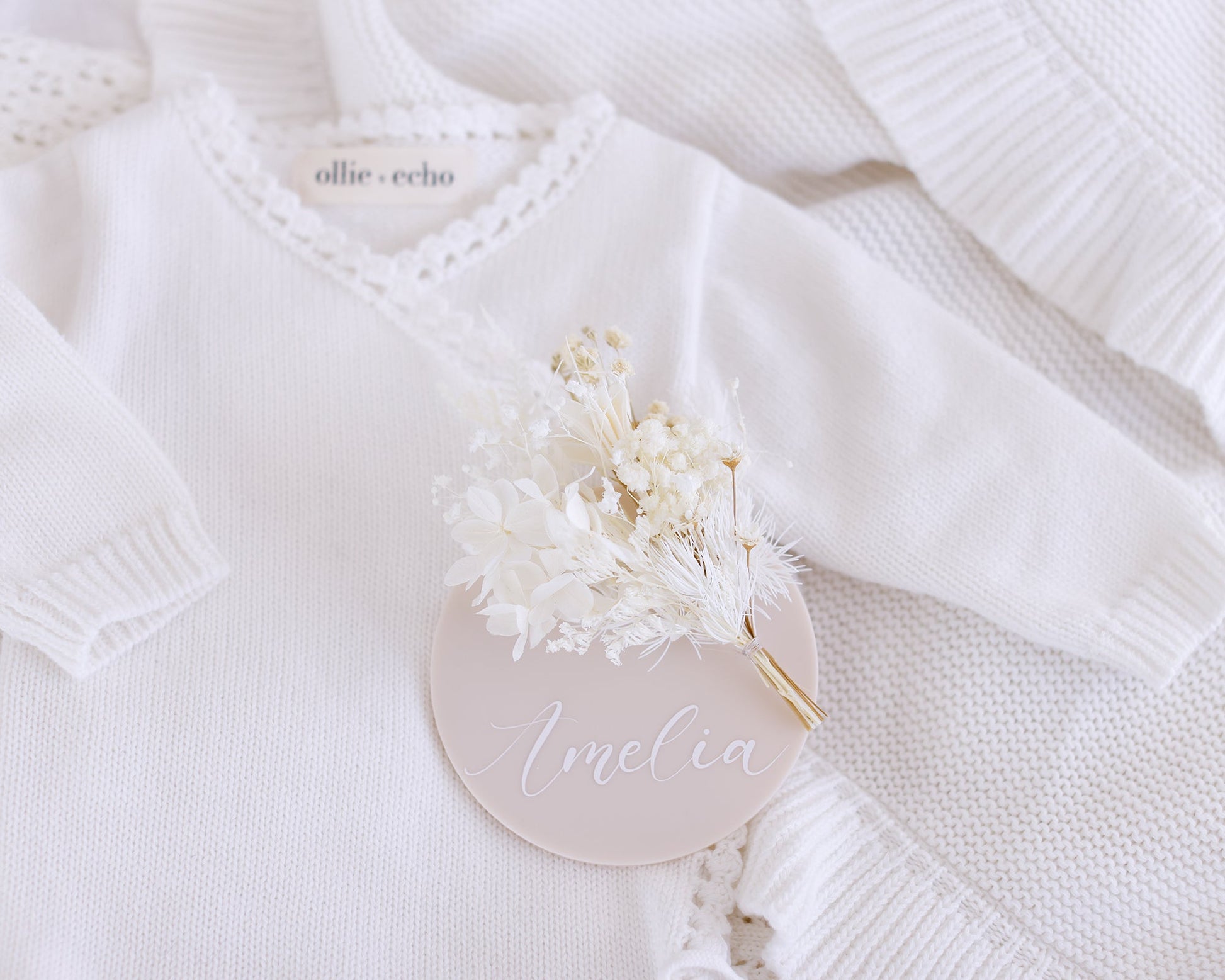 Ollie and Echo | Cross Over Knitted Baby Romper