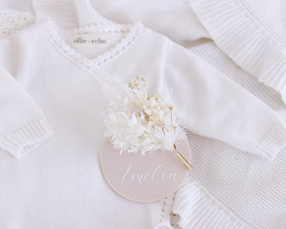 Ollie and Echo | Cross Over Knitted Baby Romper