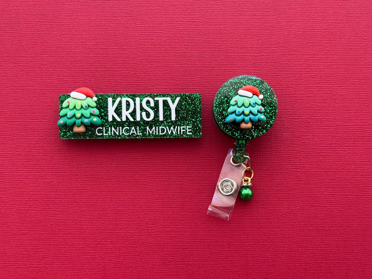Personalised Glitter Christmas Name Badge – Santa, Snowman, Tree or Gingerbread (view 7)