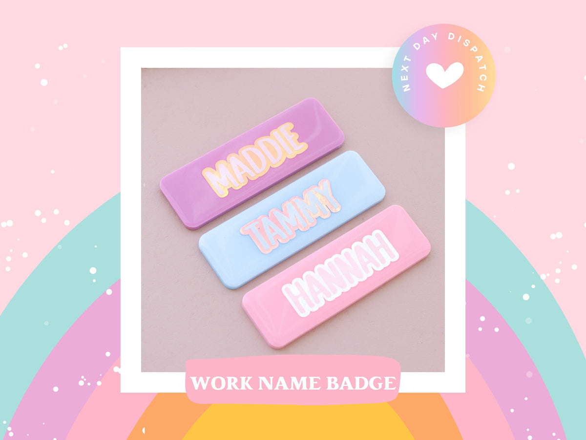 Personalised Handmade Christmas Name Badge – Glitter with Christmas Charm (view 7)