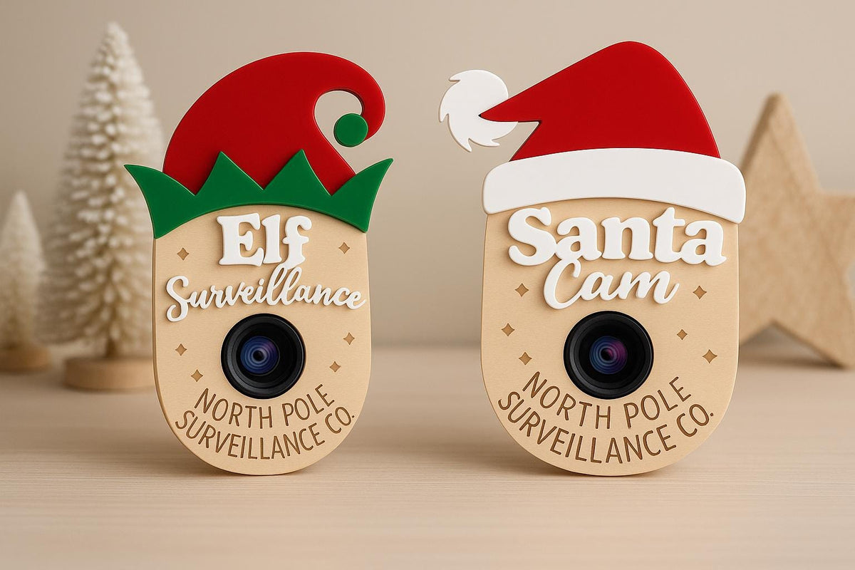Santa Cam and Elf Cam Christmas decorations