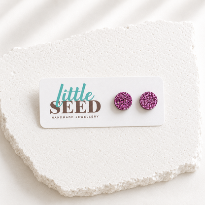 Fine Glitter Acrylic Stud Earrings