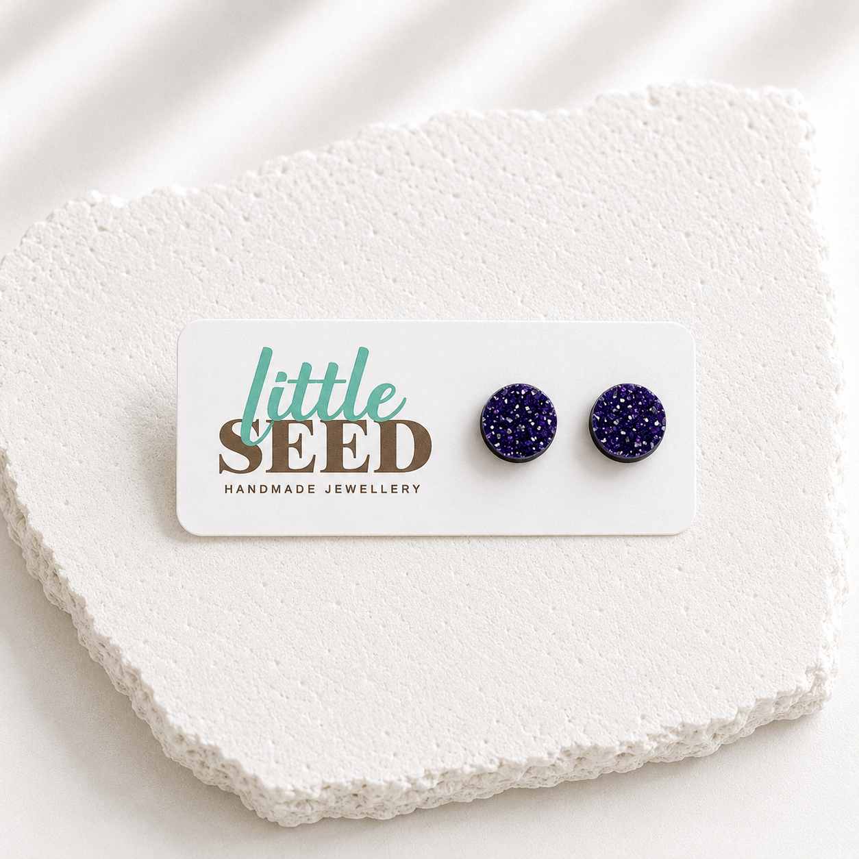 Fine Glitter Acrylic Stud Earrings