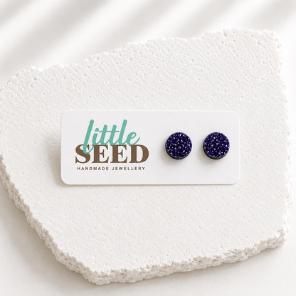 Fine Glitter Acrylic Stud Earrings