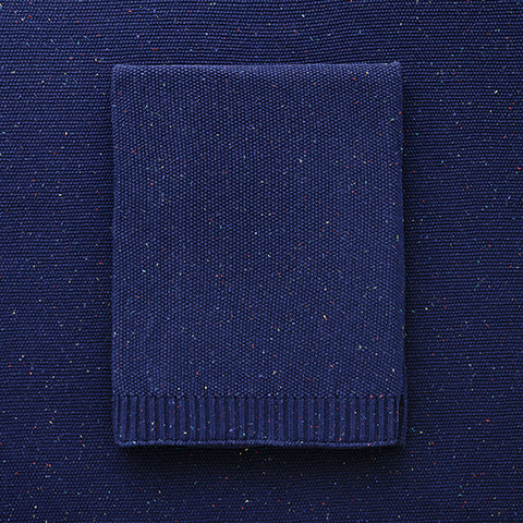 Ollie and Echo | Navy Sprinkle Knitted Blanket